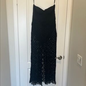 12th Tribe Black Strapless Dress Large